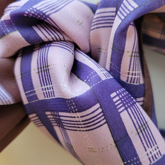 Vintage Robinson Golluber Scarf ~ Oblong Purple & Brown ~ Unique & Pretty! - Picture 12 of 16